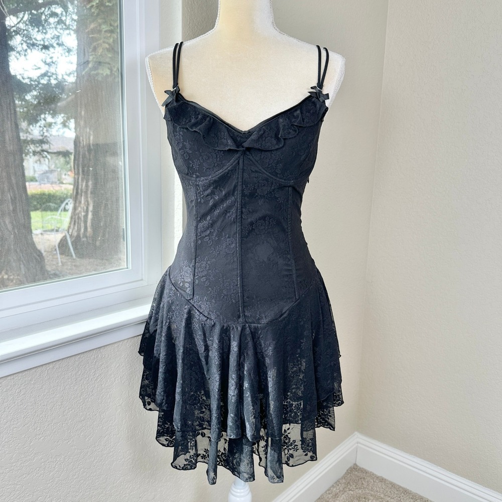 NWT Outcast Dylan Mini Dress XL Bodysuit Lace Corset Coquette Romantc Whimsigoth